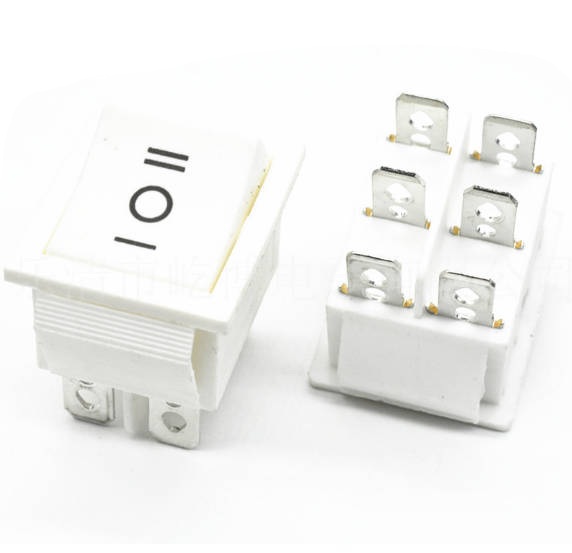 Rocker Switch Six Pin White